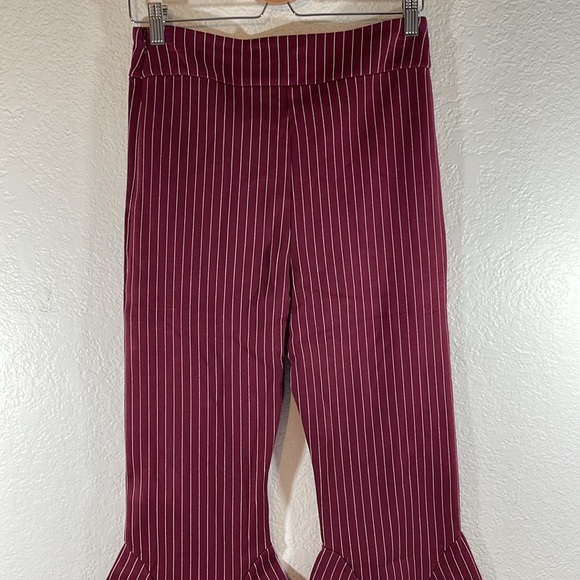 FREE PEOPLE Mari Ponte Knit Flare Casual Trouser Pants Winterberry Size 10 NWT - Picture 8 of 16
